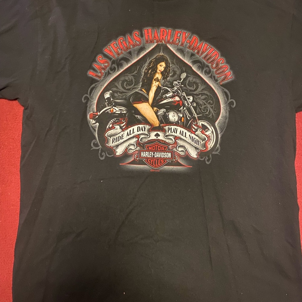 Harley-Davidson Black Tee with Red Graphic
